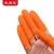 采易乐 乳胶防滑手指套 一次性防护手指头套加厚耐磨麻点乳胶指套 橙色M/中号（100只）08295