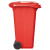 舒蔻（Supercloud）加厚物业小区环保分类塑料环卫户外垃圾桶 大号红色带轮挂车款240L