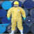 防酸碱工作服轻型生化防护服危险品运输化学防化服喷农药喷漆 黄色增强型化学防护服+面罩 XL