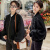 SXA香港潮牌长袖小个子短外套女春秋新款百搭蜜蜂绣花棒球服气质夹克 黑色 XL