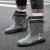 安巧象 雨鞋胶鞋防滑防水耐磨户外雨靴 灰色束口 （39-44）备注尺码 