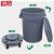 铸固 大容量垃圾桶 大号商用户外圆形加厚带轮子有盖储水桶 120L不带底座+120L环卫垃圾桶+58L摇盖垃圾桶