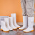 铸固 白色卫生雨靴 工作靴 厨房清洁工作鞋 耐酸碱耐油防滑雨鞋  43码 