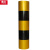 鼎红 电线杆红白反光膜 黑黄警示反光贴 防撞反光贴警示 安全柱反光条黄黑直纹60cm*50m