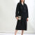 LZML双面羊绒大衣女欧美加厚纯宽松腰带款呢年轻时尚经典加长版 黑色 正黑 XS 建议85-109斤