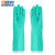 曙亮 丁腈防化手套 绿色2双装XL码 耐油污耐酸碱防滑防水工业劳保手套