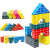 彩色儿童仿真纸砖 积木纸盒 幼儿园建构区搭建玩具区域材料砖块建筑 长方形玫红色10个