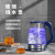 HYUNDAI 韩国现代 电热水壶 家用电水壶自动断电防干烧 烧水壶 玻璃+蓝色款QC-SH1827A