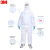 3M防护服连体带帽隔离防尘防液体喷溅化学隔离服欧标CE标准白色4515 XL*1套