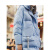茵曼（INMAN）2019冬季新款时尚个性口袋纯色中长款宽松连帽加厚羽绒服女 1894121049 湛蓝色 S