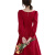 爱麦依敬酒服 新娘长袖修身小红裙平时可穿订婚连衣裙结婚晚礼服裙 8990 酒红色 S