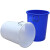 大水桶塑料桶储水桶工业物业餐厅食堂垃圾桶圆形收纳桶化工桶 蓝色无盖(升级铁把手) 50L