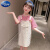 迪士尼（Disney）女童套装夏装2023新款女孩韩版时髦儿童洋气夏季牛仔背带裙两件套 白色(短袖+背带裙) 110 码建议身高105cm左右