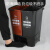 40升黑咖双桶上海分类垃圾桶干湿双桶脚踏式干湿分离垃圾桶带盖 蓝+红 60L