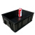 海斯迪克 HKW-71 防静电周转箱 元件物料盒黑色塑料收纳箱 加高5号480*355*220无盖