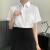 女生上班职业衬衫女高端时尚气质正装上衣夏2022夏季白短袖工作服韩版女装衬衣OL 白色 S(建议70-90斤)