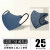 锐麻 莫兰迪色3D口罩3层 一次性口罩独立包装防粉尘防飞沫一次性防护口罩 藏青蓝 独立装*50只 