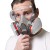 保罗岚芝防毒面具气体防护面罩 防尘毒套装+眼镜+10片棉
