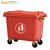 （Supercloud）加厚物业小区公用室外环保分类塑料带盖环卫户外垃圾桶酒店 大号商用红色660L