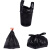 沸耐笙 FNS-14886 PE背心式手提垃圾袋塑料袋 黑色背心式50个/扎-36*55经济款2.0丝 2扎