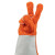 威仕盾 橙红色灰色手颈防火线电焊手套（35CM） L/XL  G-0328