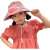 穗豆遮阳帽女带风扇的帽子防晒帽女夏季空顶儿童亲子显脸小户外太阳帽 粉色 可调节(充电线和放风绳)