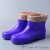 35-码牛筋底高筒雨鞋女加绒保暖防滑水鞋胶鞋中筒雨天防水雨靴 高品质短筒紫色加绒 36