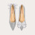 Lily Wei送女朋友的高跟鞋细跟设计感小众蝴蝶结单鞋女大码小码水晶婚鞋 香槟金跟高6厘米 35