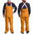 扬笙福牛皮电焊工防护服烧焊工作服焊接隔热防烫保护衣黄色衣 黄色背带裤 XL