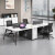 新款 职员办公桌椅组合办公室电脑桌子现代简约员工位双2/4四人位 直排两人位（1.2米-位）