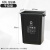 上海版无盖分类垃圾桶大号商用物业小区长方形干湿可回收有害100L 上海版60升无盖 黑干垃圾 送1卷垃圾袋