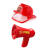 儿童消防安全帽 儿童消防玩具帽消防员头盔幼儿园安全教育角色过家家表演出道具 红色套装1