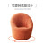 ABDT北欧单人沙发现代简约小户型家用卧室阳台创意可爱旋转皮蛋沙发椅 单椅科技布 橘红色 (中号)