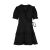 ODPV夏天裙子小个子穿2024年新款赫本风一片式黑色泡泡袖收腰显瘦连衣 黑色 M
