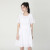WEWE唯唯夏季新款女装简约大气时尚大气通勤风连衣裙女 米白 M(165)