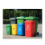 百金顿 户外环卫加厚塑料垃圾桶分类垃圾箱特厚挂车塑料垃圾桶 50L带4个小轮 红色