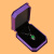 紫色八角绒布首饰盒戒指盒项链盒耳钉盒吊坠盒手镯盒礼品盒 紫色八角绒布项链盒黑底色 00426