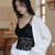 俞兆林镂空性感蕾丝吊带美背背心女夏外穿网红潮内搭带胸垫 7110 白色1件 XL （130-160斤）