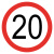 锦安行 JA-P018 反光交通安全标牌（限速20公里）φ60cm 1.5mm厚铝板反光交通标志牌 交通指示牌