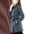 CMLZIUA/骆骐亚品牌轻薄羽绒服女2021冬季新款立领系带中长款韩版修身显瘦外套女 褐绿 L