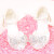 瑞央儿童高跟鞋女公主舞台演出配礼服女童鞋子水晶珍珠包头白色走秀鞋 粉色 33码