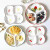 瓷之美北欧创意一人食分格餐盘碟日式单人餐具4格分餐陶瓷菜盘减脂餐具 四格餐盘大号草莓