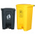 庄太太【50L黄色】医疗废物垃圾桶医院用利器盒加厚黄色医院诊所脚踏桶有盖大号
