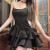 亿姿花（Yizihua）高端连衣裙年轻款连衣裙女夏季抹胸礼服不规则裙蓬蓬裙 黑色 L