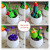 萨默斯超轻黏土盆栽植物花朵彩泥儿童手工材料盆栽黏土橡皮泥幼儿园子活 条纹（材料包）+塑料花盆+泡沫 +