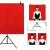 锐富图 加厚证件照相背景布套装摄影寸照纯色背景布架拍护照相馆白红蓝色 1.5*1M白/红/天蓝三色布+1.5*2M架