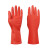 谋福 CNMF 乳胶光里手套 洗衣洗碗手套 家务橡胶手套 清洁胶皮手套（45款 红色乳胶手套）中号  8671
