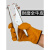汉防 12双 短款电焊手套牛皮焊工隔热防烫耐磨机械劳保手套散热透气 桔黄款(12双)