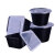 苏识 一次性打包餐盒 750ml正方形 黑色 300套/箱 箱 11210193