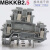 50片装UKK2.5铜件双层接线端子D MBKKB-2.5接线端子排双进双出 灰色